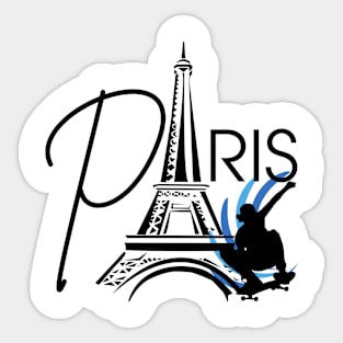 Paris summer sports skate boarding Sticker